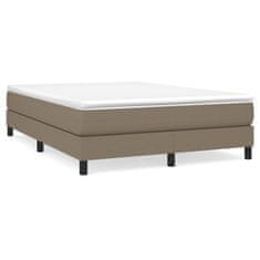 Vidaxl Box spring postelja z vzmetnico taupe 140x200 cm blago