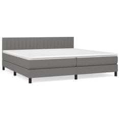 Vidaxl Box spring postelja z vzmetnico temno siva 200x200 cm blago