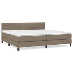 Vidaxl Box spring postelja z vzmetnico taupe 200x200 cm blago