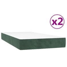 Vidaxl Box spring postelja z vzmetnico temno zelena 200x200 cm žamet