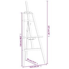 Vidaxl Slikarsko stojalo črno 53,5x95x127 cm trdna borovina