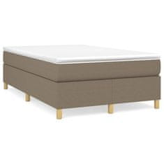 Vidaxl Box spring postelja z vzmetnico taupe 120x200 cm blago