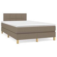 Vidaxl Box spring postelja z vzmetnico taupe 120x200 cm blago