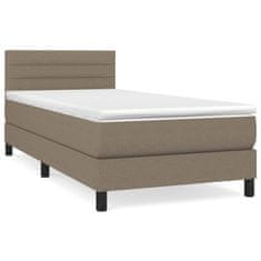 Vidaxl Box spring postelja z vzmetnico taupe 100x200 cm blago