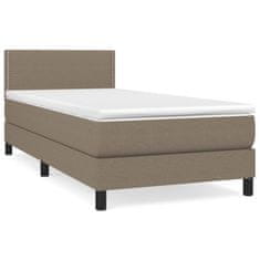 Vidaxl Box spring postelja z vzmetnico taupe 100x200 cm blago