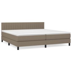 Vidaxl Box spring postelja z vzmetnico taupe 200x200 cm blago