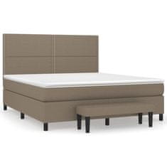 Vidaxl Box spring postelja z vzmetnico taupe 180x200 cm blago