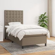 Vidaxl Box spring postelja z vzmetnico taupe 100x200 cm blago