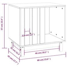 Vidaxl Pasja uta bela 60x45x57 cm trdna borovina