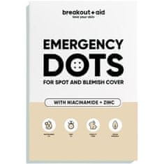 Breakout + aid Obliži proti aknam z niacinamidom in cinkom Emergency Dots 72 kos