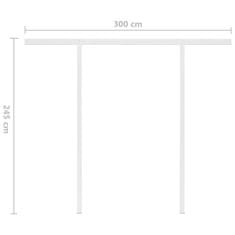 Vidaxl Ročno zložljiva tenda s stebrički 3x2,5 m oranžna in rjava