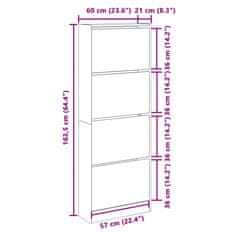 Vidaxl Omarica za čevlje bela 60x21x163,5 cm inženirski les