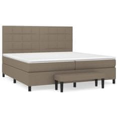 Vidaxl Box spring postelja z vzmetnico taupe 200x200 cm blago