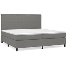 Vidaxl Box spring postelja z vzmetnico temno siva 200x200 cm blago