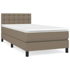 Vidaxl Box spring postelja z vzmetnico taupe 100x200 cm blago