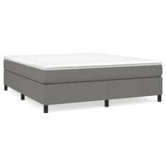 Vidaxl Box spring postelja z vzmetnico temno siva 180x200 cm blago