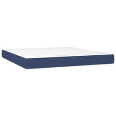 Vidaxl Box spring postelja z vzmetnico modra 180x200 cm blago