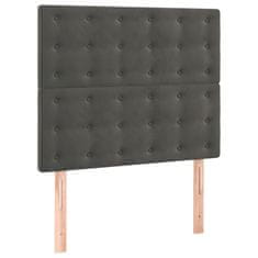 Vidaxl Box spring postelja z vzmetnico temno siv 90x190 cm žamet