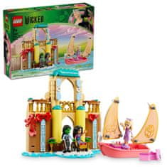 LEGO Wicked Glinda, Elphaba in Nessarose na univerzi Shiz, igralni komplet hišica za punčke z igračo čolnom (75681)