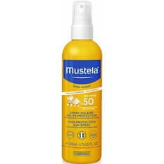 Mustela Otroški sprej za zaščito pred soncem SPF 50 (High Protection Sun Spray) 200 ml