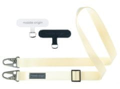 Mobile-origin Lanyard tape 25mm, White, 84 - 165cm