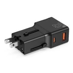 Mobile-origin Travel adapter 25W, EU/US/UK/AU, black