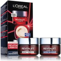 Loreal Paris Revitalift Laser X3 Day Cream Set dnevna krema za obraz Revitalift Laser X3 50 ml + nočna krema za obraz Revitalift Laser X3 50 ml za ženske