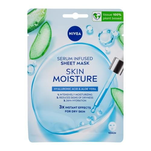 Nivea Skin Moisture Serum Infused Sheet Mask vlažilna maska za obraz 1 kos za ženske