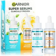 Garnier Skin Naturals Super Serums Set serum za obraz Skin Naturals Vitamin C 30 ml + serum za obraz Skin Naturals Hyaluronic Aloe 30 ml za ženske