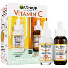 Garnier Skin Naturals Vitamin C Set dnevni serum za obraz Skin Naturals Vitamin C Brightening Super Serum 30 ml + nočni serum za obraz Skin Naturals Vitamin C Brightening Night Serum 30 ml za ženske