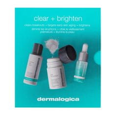 Dermalogica Clear + Brighten Set čistilna pena Active Clearing Clearing Skin Wash 50 ml + prašek za piling Daily Microfoliant 13 g + serum za obraz Active Clearing Age Bright Clearing Serum 10 ml za ženske