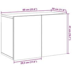 Vidaxl Stenska TV omarica starinski les 60x30x41 cm