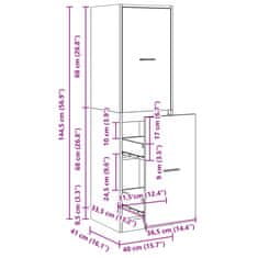 Vidaxl Lekarniška omara siva sonoma 40x41x144,5 cm inženirski les