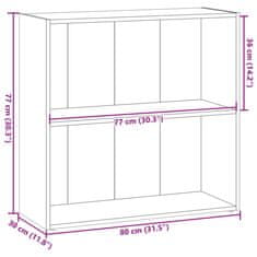 Vidaxl Knjižna omara artisan hrast 80x30x77 cm inženirski les