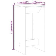 Vidaxl Barska miza rjavi hrast 51x50x103,5 cm inženirski les