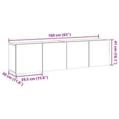 Vidaxl Stenske TV omarice 2 kosa starinski les 80x30x41 cm