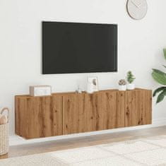 shumee vidaXL Stenske TV omarice 2 kosa artisan hrast 80x30x41 cm