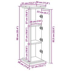Vidaxl Stojalo za shranjevanje siva sonoma 31x30x90 cm inženirski les