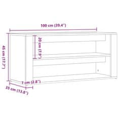 Vidaxl Klop za čevlje starinski les 100x35x45 cm inženirski les