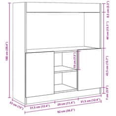 Vidaxl Visoka omara rjavi hrast 92x33x100 cm inženirski les