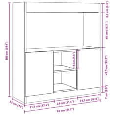 Vidaxl Visoka omara artisan hrast 92x33x100 cm inženirski les