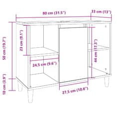 Vidaxl Kopalniška omarica sonoma hrast 80x33x60 cm inženirski les