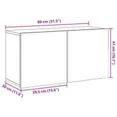 Vidaxl Stenska TV omarica starinski les 80x30x41 cm