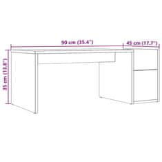 Vidaxl Klubska mizica artisan hrast 90x45x35 cm inženirski les