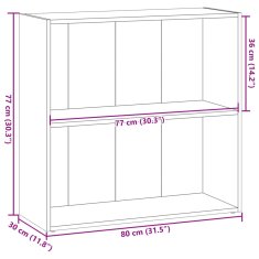 Vidaxl Knjižna omara siva sonoma 80x30x77 cm inženirski les