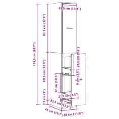 Vidaxl Lekarniška omara rjavi hrast 30x41x174,5 cm inženirski les