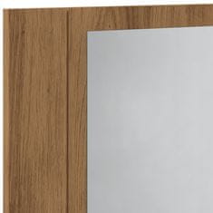 Vidaxl LED kopalniška omarica z ogledalom artisan hrast 40x12x45 cm