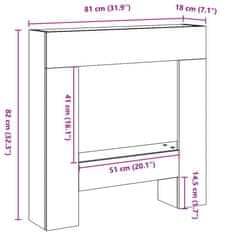 Vidaxl Okvir za kamin betonsko siv 81x18x82 cm inženirski les