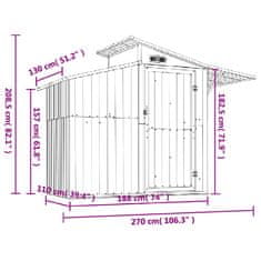 Vidaxl Vrtna lopa antracitna 270x130x208,5 cm pocinkano jeklo