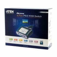 Aten KVM stikalo 4x1 mini VGA/PS2/AVDIO s kabli CS64A